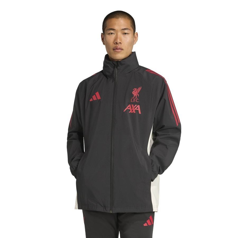 Liverpool Rain Jacket Tiro 25 - Black/Strawberry Red/Wonder White - Men's-SoccerKits Hub | Buy Soccer Jerseys Online